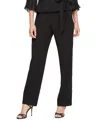 Alex Evenings Satin Stripe Stretch Crepe Pants In Black
