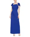 Alex Evenings Petite Scuba-crepe Cap-sleeve Dress In Royal