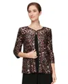 Alex Evenings Petite Sequined Mock Twinset Top In Brown