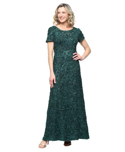 Alex Evenings Petite Soutch A-line Dress In Green