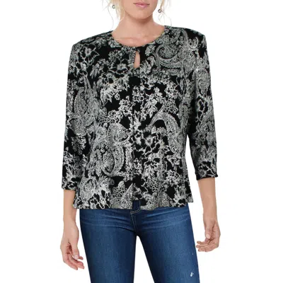 Alex Evenings Petites Womens 2-in-1 Acetate Open-front Blazer