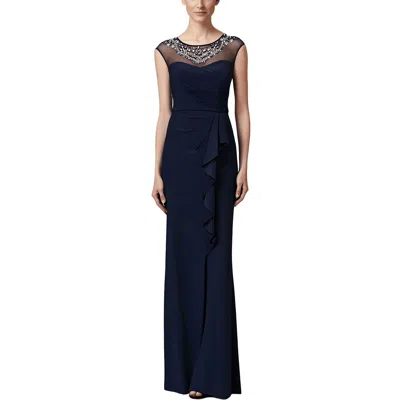 Alex Evenings Petites Womens Illusion Polyester Evening Dress
