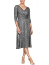 ALEX EVENINGS PETITES WOMENS MESH EMBELLISHED COCKTAIL AND PARTY DRESS