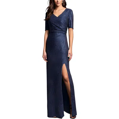 Alex Evenings Petites Womens Metallic Nylon Evening Dress