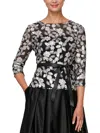 Alex Evenings Petites Womens Sequined Sheer Blouse In Black