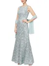 Alex Evenings Women's Lace & Sequin-detail Gown & Shawl In Multi