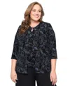 Alex Evenings Plus Size 2-pc. 3/4-sleeve Jacket & Top Set