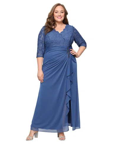 ALEX EVENINGS PLUS SIZE EMBELLISHED EMPIRE-WAIST GOWN