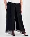 Alex Evenings Plus Size Flowy Chiffon Wide-leg Evening Pants