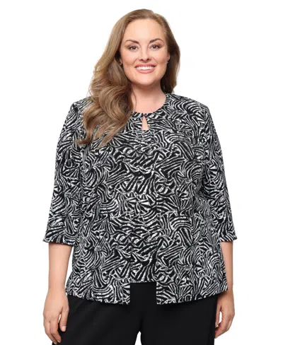 Alex Evenings Plus Size Glitter Knit Top And Jacket, 2-piece Set In Multi