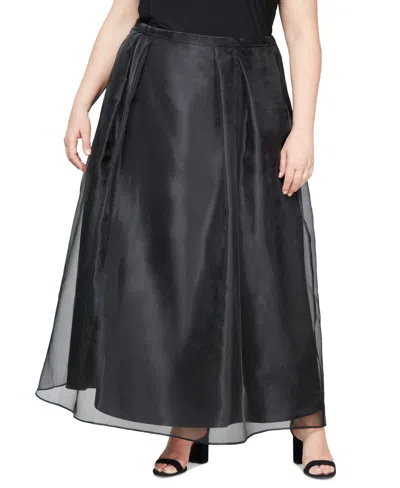 Alex Evenings Plus Size Organza Ball Skirt In Black