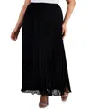 ALEX EVENINGS PLUS SIZE PLEATED PULL-ON MAXI SKIRT