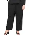 Alex Evenings Plus Size High-rise Pull-on Velvet Pants In Black