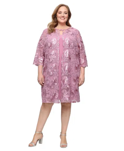 Alex Evenings Plus Size Scoop Neck Midi Dress In Pattern
