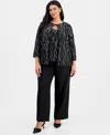 Alex Evenings Plus Size Sequin Jacket And Tank Set In Multi