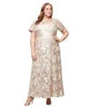Alex Evenings Plus Size Sequinned Soutache Evening Gown