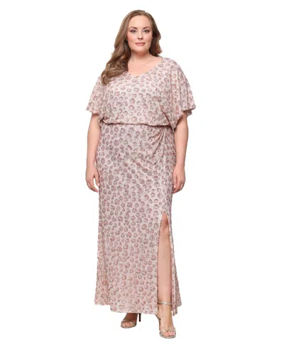 Alex Evenings Plus Size V-neck Sequin Dress In Brown