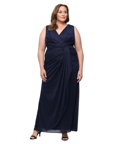 Alex Evenings Plus Size V-neck Sleeveless Ball Gown In Multi