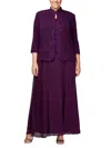 ALEX EVENINGS PLUS WOMENS 2PC JACKET EVENING DRESS