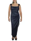 Alex Evenings Plus Womens Formal Glitter Evening Dress In Blue