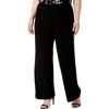 Alex Evenings Plus Womens Matte Jersey Straight Leg Pants In Black