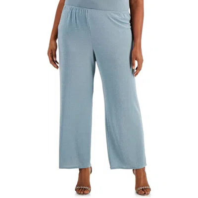 Alex Evenings Plus Womens Metallic Stretch Straight Leg Pants In Multi