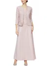 Alex Evenings Embroidered Lace Mock Two-piece Gown With Jacket In Gold