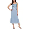 Alex Evenings Sequin Detail Cocktail Midi Dress With Jacket In Dusty Blue