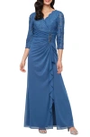 Alex Evenings Sequin Embroidery Empire Waist Gown