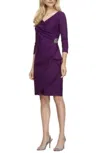 Alex Evenings Embellished Ruched Sheath Dress In Purple