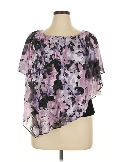Pre-owned Alex Evenings Short Sleeve Blouse In Purple