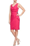 Alex Evenings Compression Embellished Ruched Sheath Dress In Fuchsia