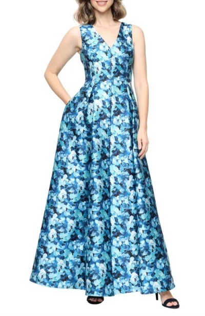 Alex Evenings Sleeveless Mikado Gown In Black