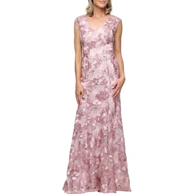 Alex Evenings Sleeveless Sequin Soutache Gown In Pink