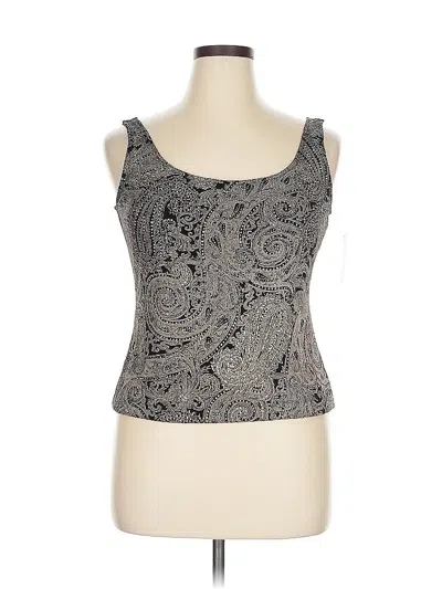 Pre-owned Alex Evenings Sleeveless Top Black Scoop Neck Tops