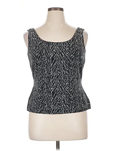 Pre-owned Alex Evenings Sleeveless Top Black Scoop Neck Tops