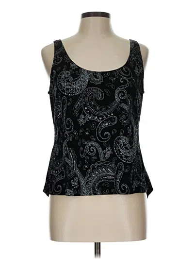 Pre-owned Alex Evenings Sleeveless Top Black Scoop Neck Tops