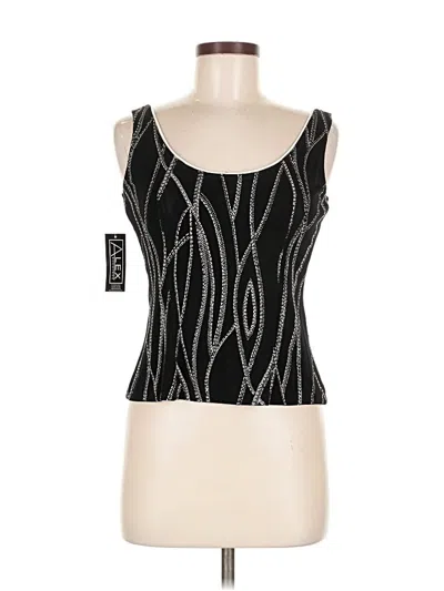 Alex Evenings Sleeveless Top Black Square Neckline Tops