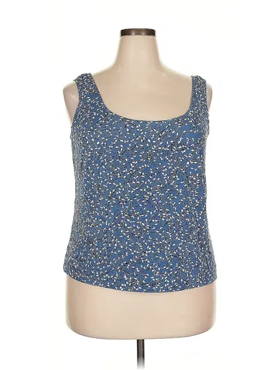 Pre-owned Alex Evenings Sleeveless Top Blue Scoop Neck Tops