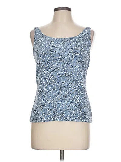 Pre-owned Alex Evenings Sleeveless Top Blue Scoop Neck Tops
