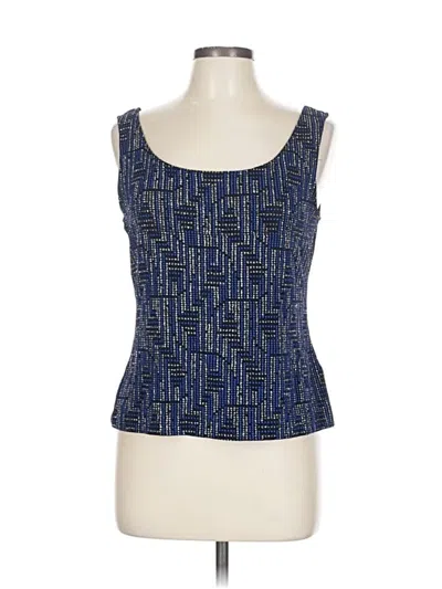 Pre-owned Alex Evenings Sleeveless Top Blue Square Neckline Tops