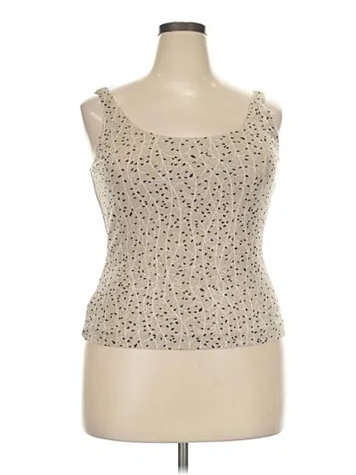 Pre-owned Alex Evenings Sleeveless Top Ivory Sweetheart Neckline Tops