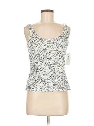 Pre-owned Alex Evenings Sleeveless Top Ivory Sweetheart Neckline Tops In White