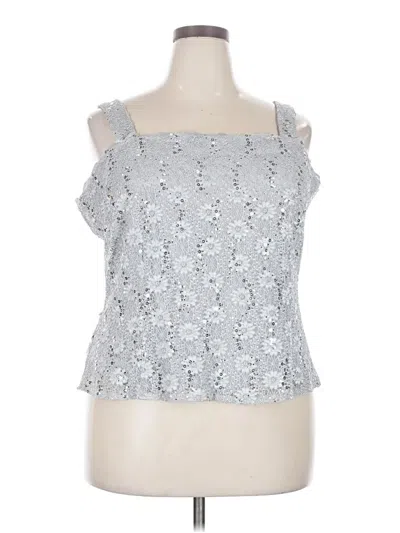Pre-owned Alex Evenings Sleeveless Top Silver Strapless Neckline Tops