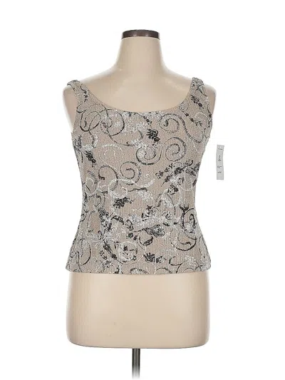 Pre-owned Alex Evenings Sleeveless Top Silver Sweetheart Neckline Tops