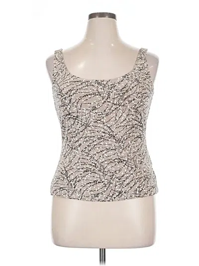 Pre-owned Alex Evenings Sleeveless Top Silver Sweetheart Neckline Tops