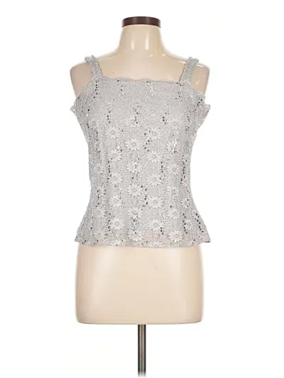 Pre-owned Alex Evenings Sleeveless Top Silver Sweetheart Neckline Tops