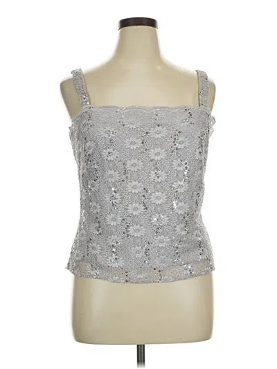 Pre-owned Alex Evenings Sleeveless Top Silver Sweetheart Neckline Tops