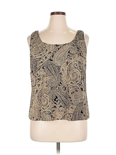 Pre-owned Alex Evenings Sleeveless Top Tan Scoop Neck Tops