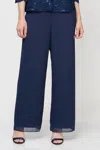 Alex Evenings Straight Leg Chiffon Pant In Lavender